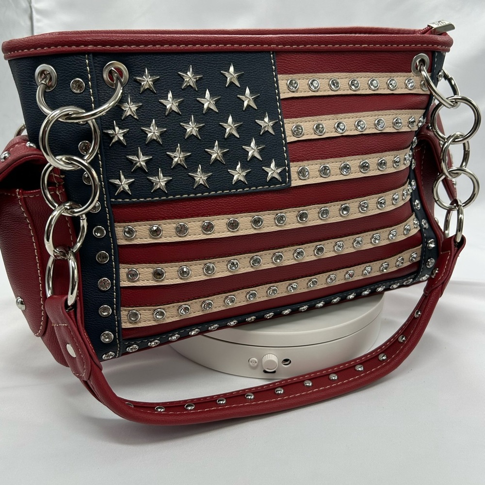 CONCEALED CARRY Studded American Flag Handbag